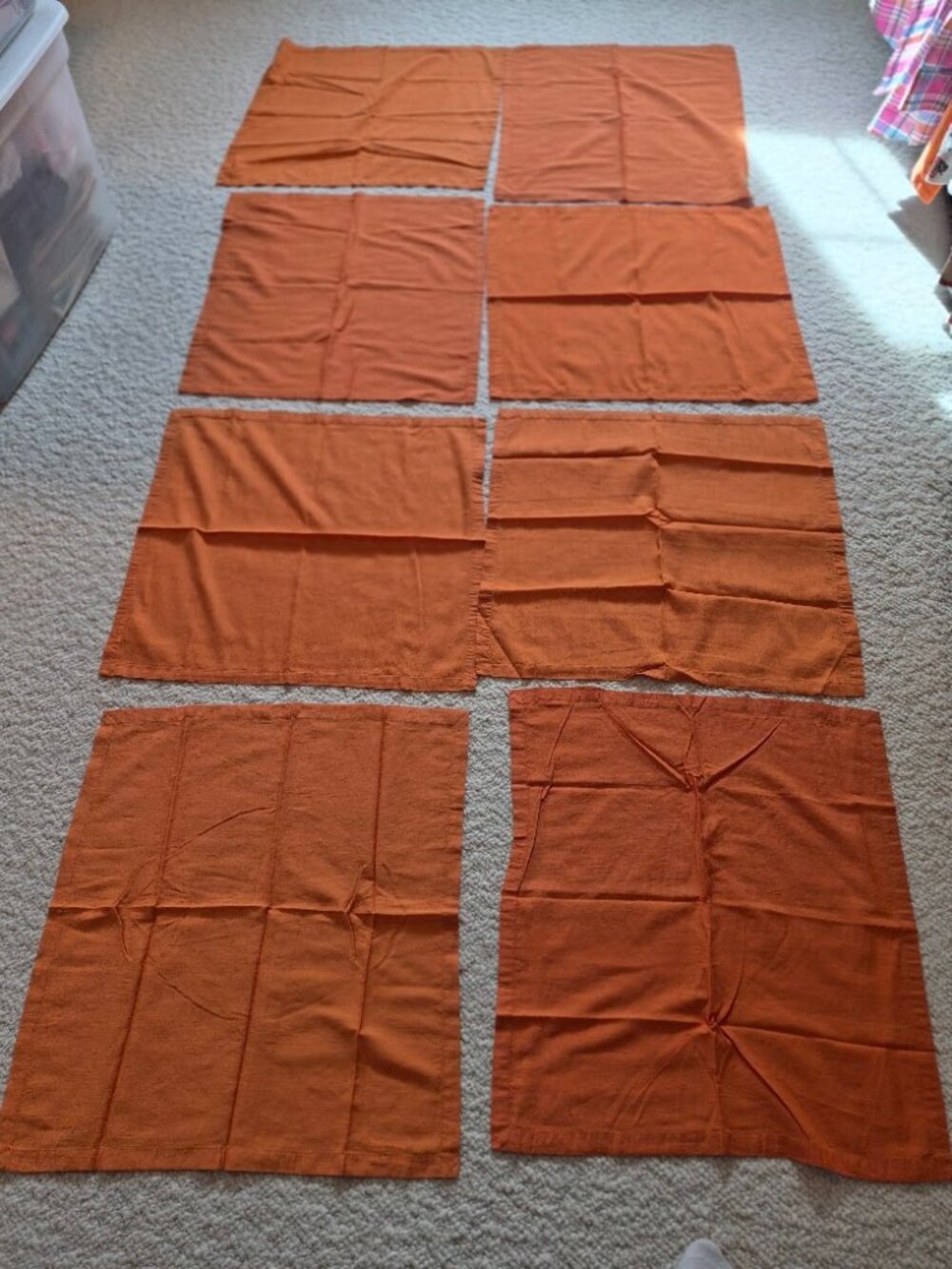Crate & Barrel Grayson Napkins (Set of 8) Tangerine